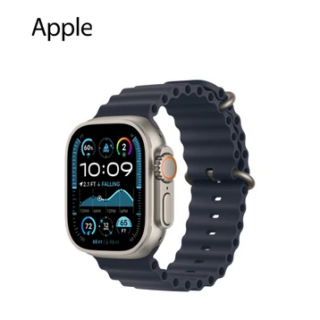 Ốp viền + Dây đeo Apple Watch Ocean Band 49 Mm M/L Navy - Natural Titanium Case Finish - MXTH3FE/A
